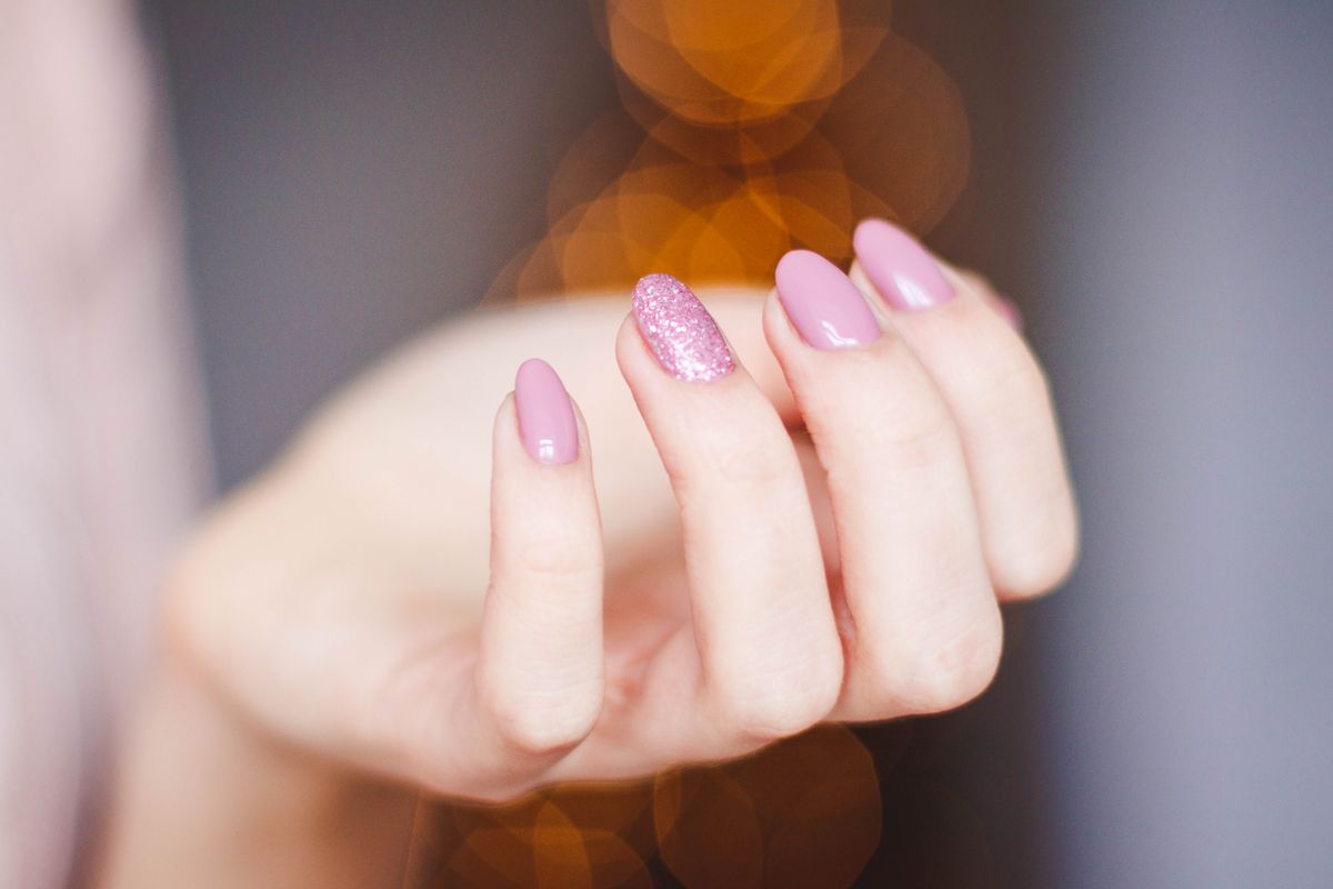 Glam manicure with accent nail at Divina Nail Lounge